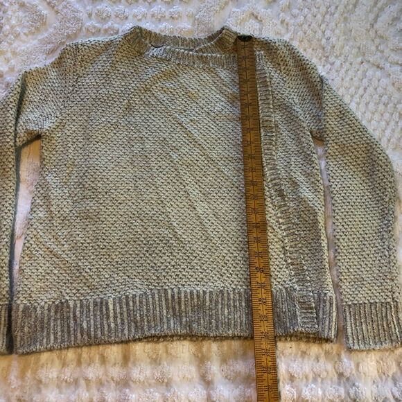 Lou & Grey white/gray drape front cozy cardigan, small, wool blend - Picture 8 of 10